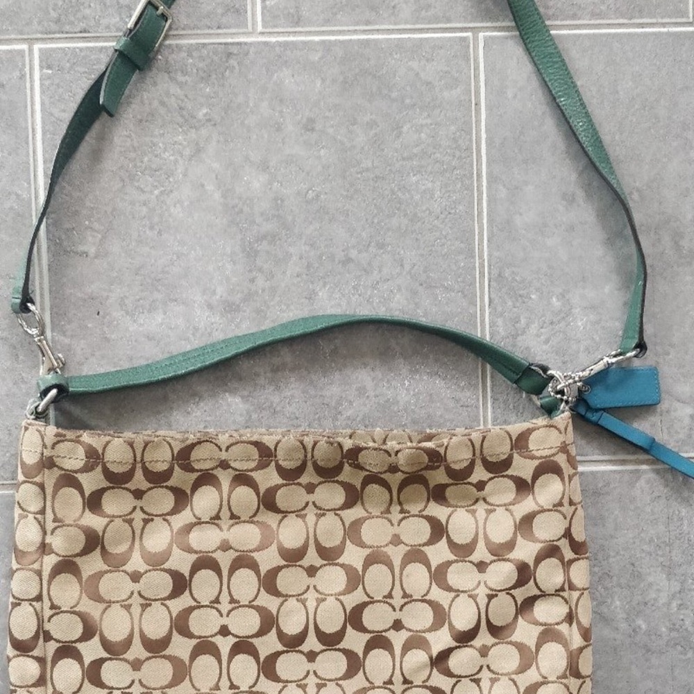 Coach Tan and Green Women's Bag